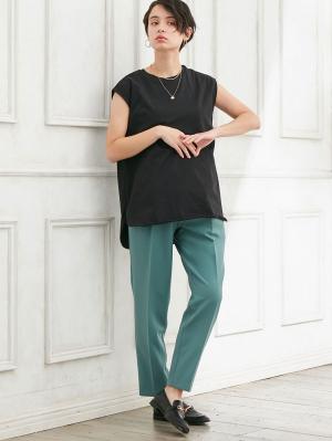 マタニティ パンツ|センタープレスパンツ　マタニティ・産後【出産後も長く使える】|エメグリーン