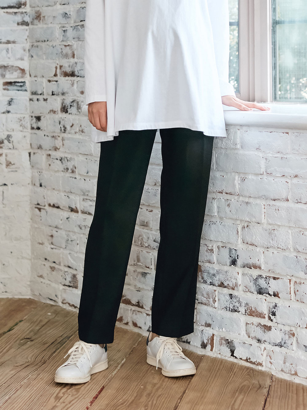 マタニティ パンツ|センタープレスパンツ　マタニティ・産後【出産後も長く使える】|ブラック