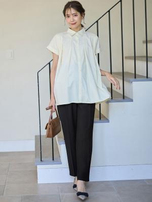 マタニティ パンツ|センタープレスパンツ　マタニティ・産後【出産後も長く使える】|ブラック