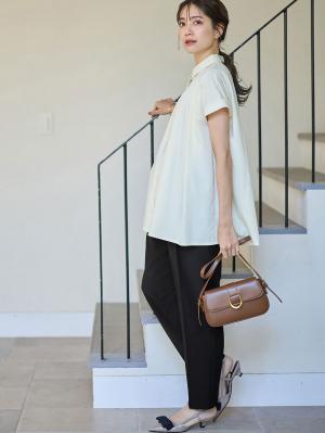 マタニティ パンツ|センタープレスパンツ　マタニティ・産後【出産後も長く使える】|ブラック