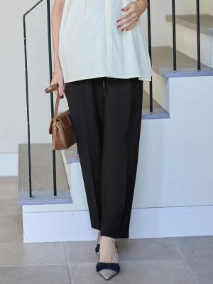 マタニティ パンツ|センタープレスパンツ　マタニティ・産後【出産後も長く使える】|ブラック