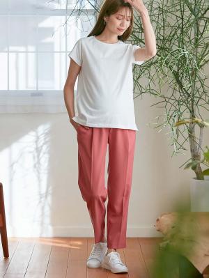 マタニティ パンツ|センタープレスパンツ　マタニティ・産後【出産後も長く使える】|ピンク