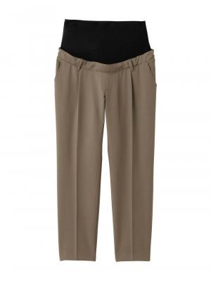 マタニティ パンツ|センタープレスパンツ　マタニティ・産後【出産後も長く使える】|モカグレー