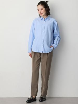 マタニティ パンツ|センタープレスパンツ　マタニティ・産後【出産後も長く使える】|モカグレー