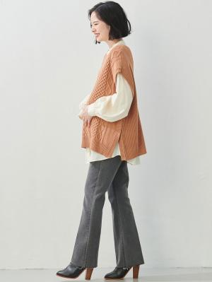 マタニティ トップス|ボリュームスリーブバンドカラーシャツブラウス　マタニティ・授乳服