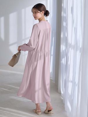 マタニティ ワンピース|ギャザーシャツ ワンピース　マタニティ・授乳服【出産後も長く使える】|ダスティピンク