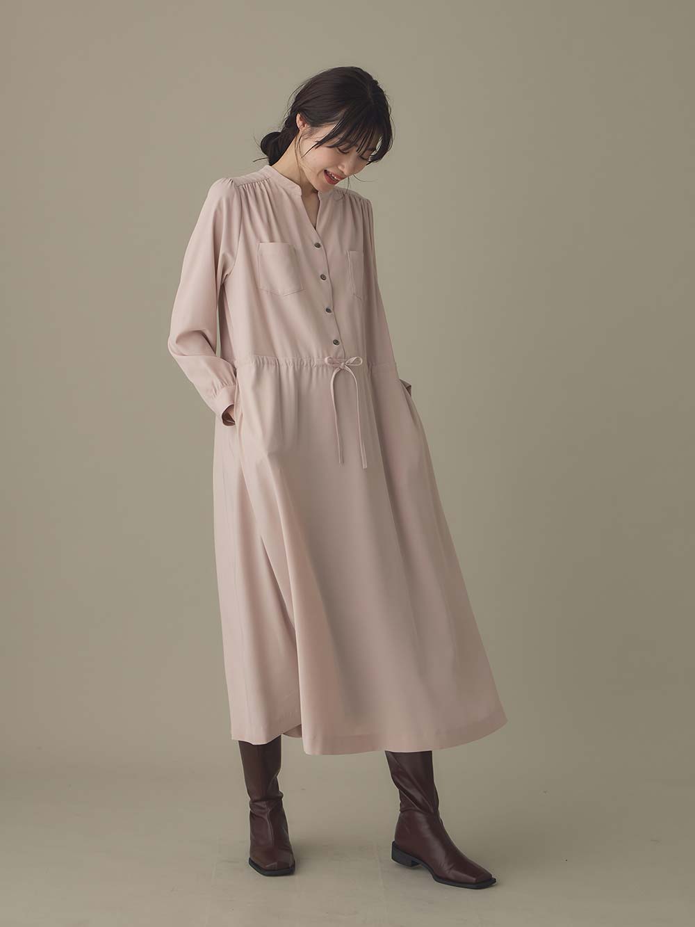 新品★マタニティ・授乳ワンピース Mサイズ 産前・産後 授乳服】275日ワンピ 綿100％デニム ティアード