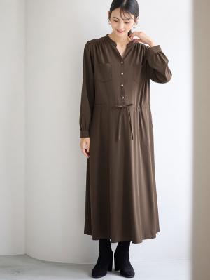 ギャザーシャツ ワンピース　マタニティ・授乳服【出産後も長く使える】10045