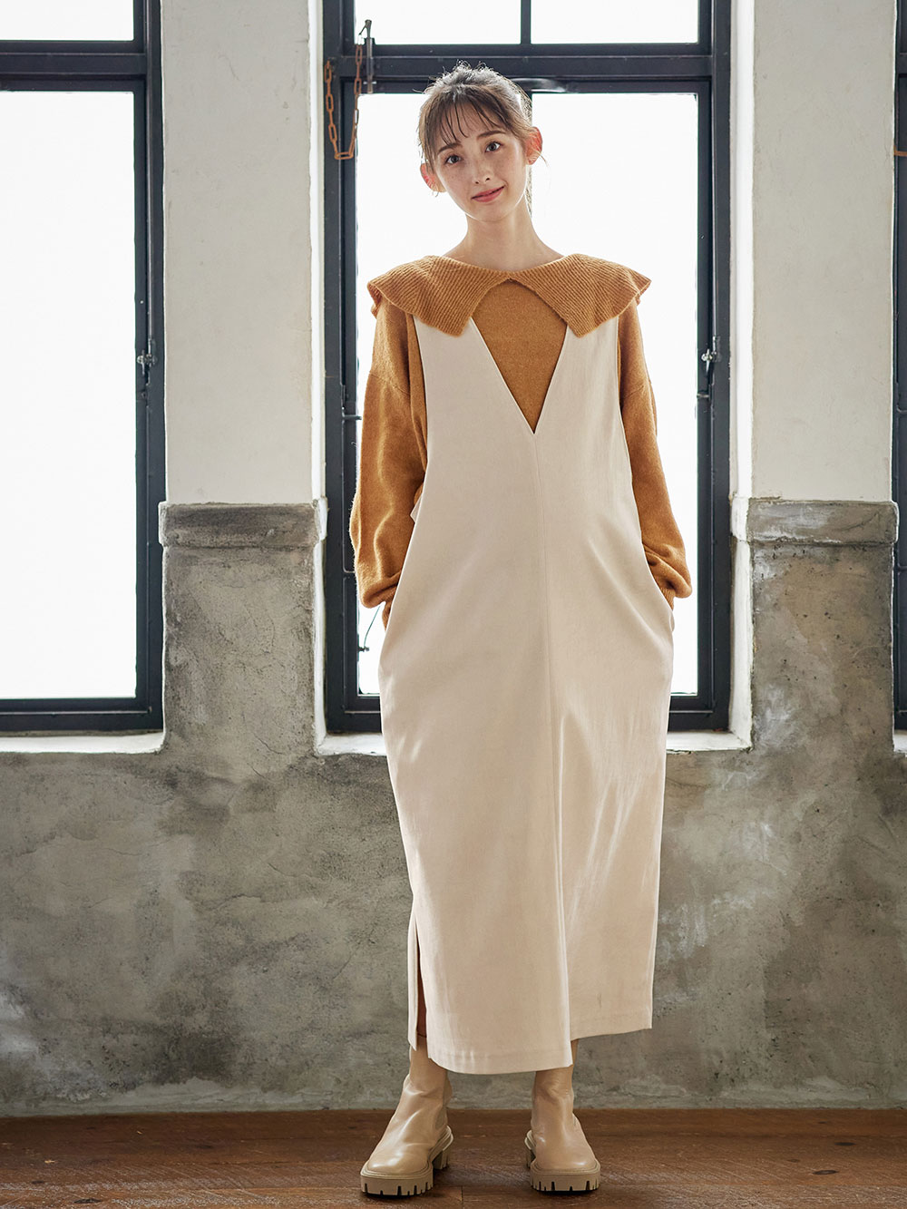 マタニティ ワンピース 出産後も長く使える ツイルワンピース マタニティ 授乳服 マタニティウェア 授乳服通販 エンジェリーベ 公式