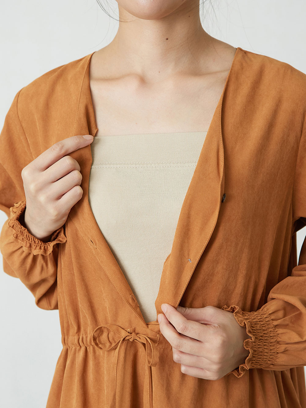 マタニティ ワンピース 袖シャーリングワンピース マタニティ 産後対応 マタニティウェア 授乳服通販 エンジェリーベ 公式