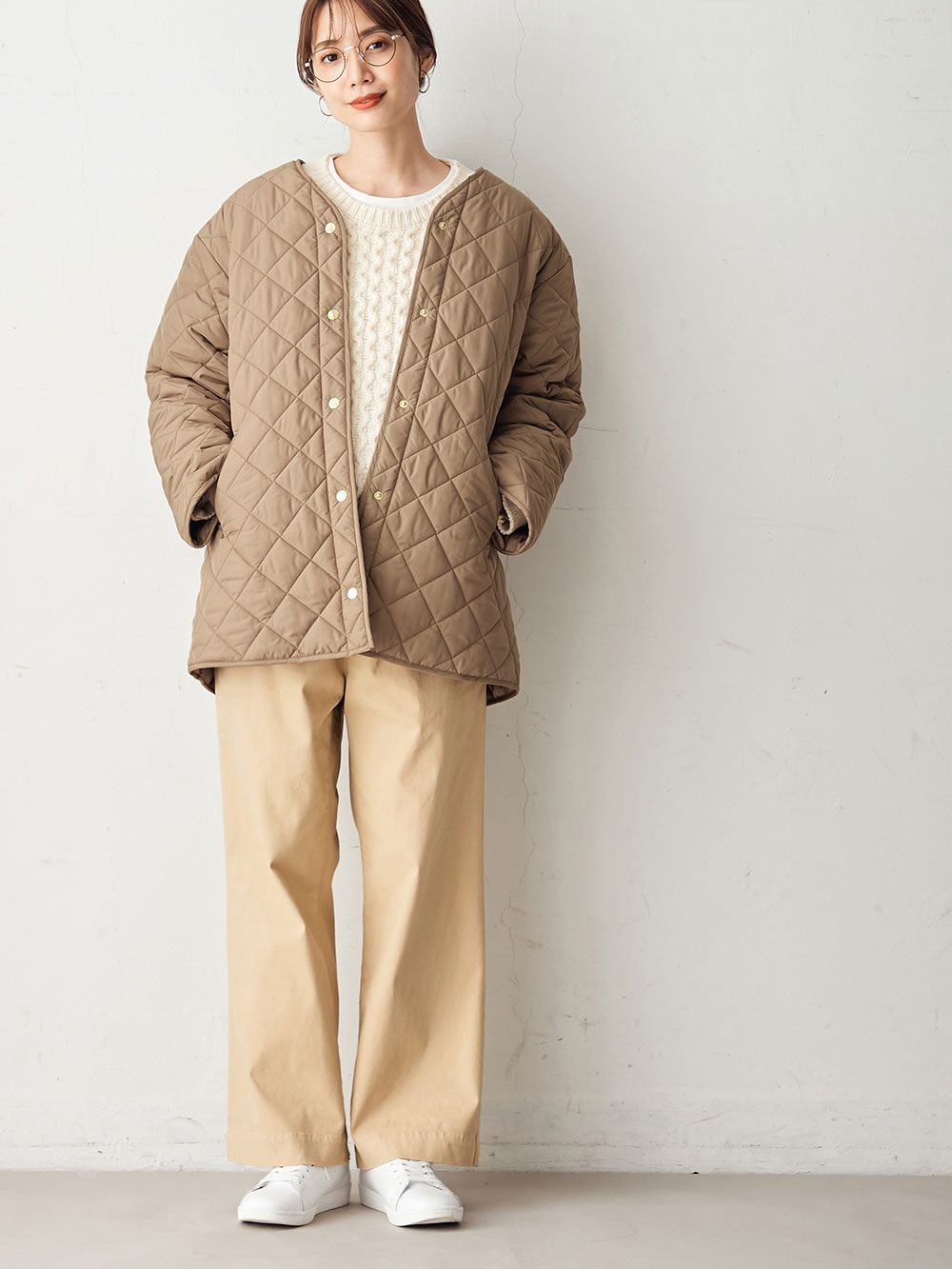 ダッカー付キルティング ショートコート マタニティ・産後