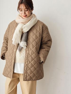 マタニティ アウター（コート）・ママコート|ダッカー付キルティング ショートコート　マタニティ・産後|ベージュ