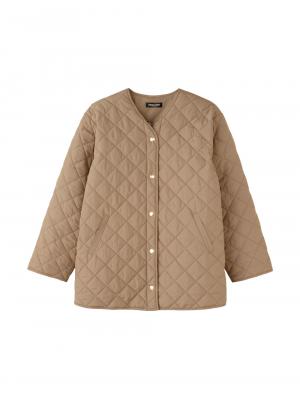 マタニティ アウター（コート）・ママコート|ダッカー付キルティング ショートコート　マタニティ・産後|ベージュ