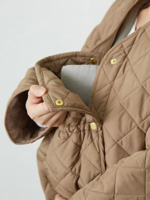 マタニティ アウター（コート）・ママコート|ダッカー付キルティング ショートコート　マタニティ・産後