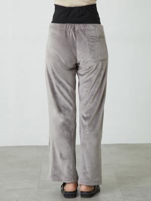 マタニティ パンツ|fairy(フェアリー)腹巻付きらくちんベロアパンツ マタニティ・産後【出産後も長く使える】