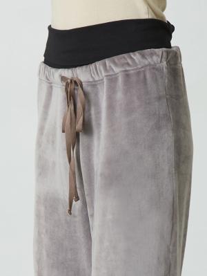 マタニティ パンツ|fairy(フェアリー)腹巻付きらくちんベロアパンツ マタニティ・産後【出産後も長く使える】