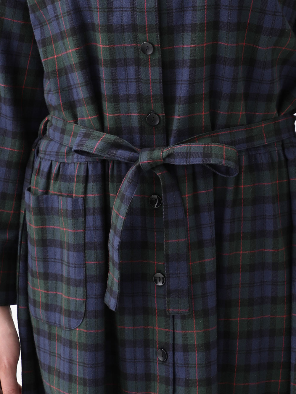 マタニティ パジャマ・ルームウェア|fairy(フェアリー)綿100%ネルチェックワンピネグリジェ(フロントスナップタイプ) マタニティ・授乳パジャマ