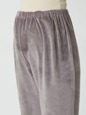 マタニティ パジャマ・ルームウェア|fairy（フェアリー）【セット】長袖ストレッチベロアオープンカラーパジャマ　マタニティ・授乳パジャマ