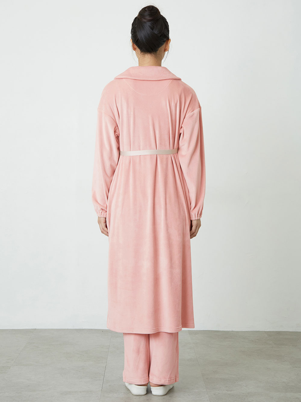 マタニティ パジャマ・ルームウェア|fairy（フェアリー）【セット】長袖ストレッチベロアラウンドカラーパジャマ　マタニティ・授乳パジャマ