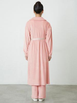 マタニティ パジャマ・ルームウェア|fairy（フェアリー）【セット】長袖ストレッチベロアラウンドカラーパジャマ　マタニティ・授乳パジャマ