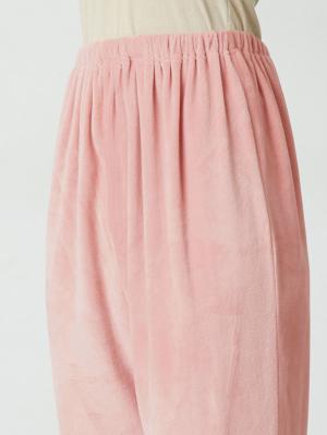 マタニティ パジャマ・ルームウェア|fairy（フェアリー）【セット】長袖ストレッチベロアラウンドカラーパジャマ　マタニティ・授乳パジャマ