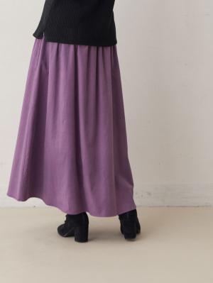マタニティ スカート|コーデュロイギャザースカート　マタニティ・産後【出産後も長く使える】|パープル