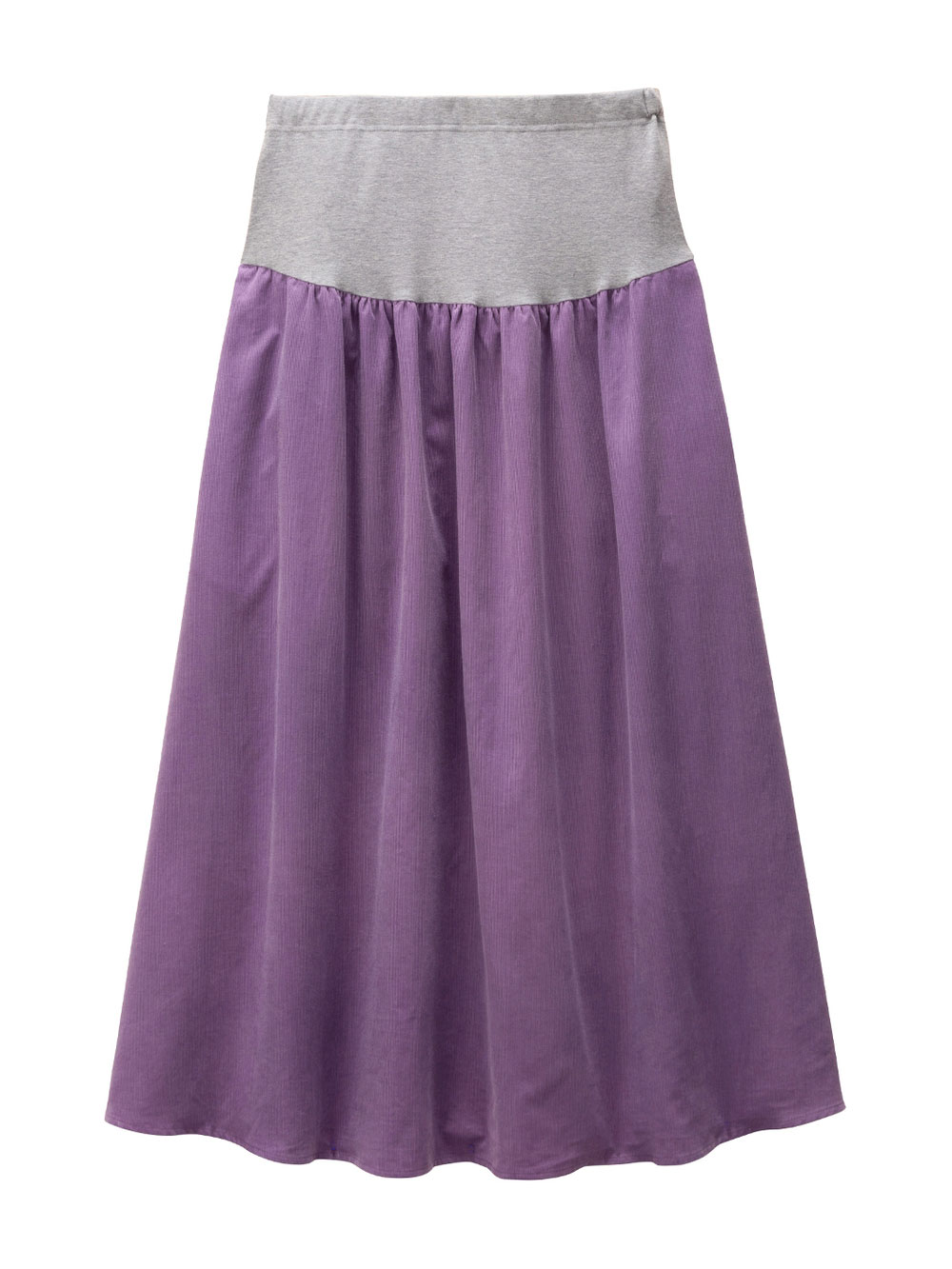 マタニティ スカート|コーデュロイギャザースカート　マタニティ・産後【出産後も長く使える】|パープル