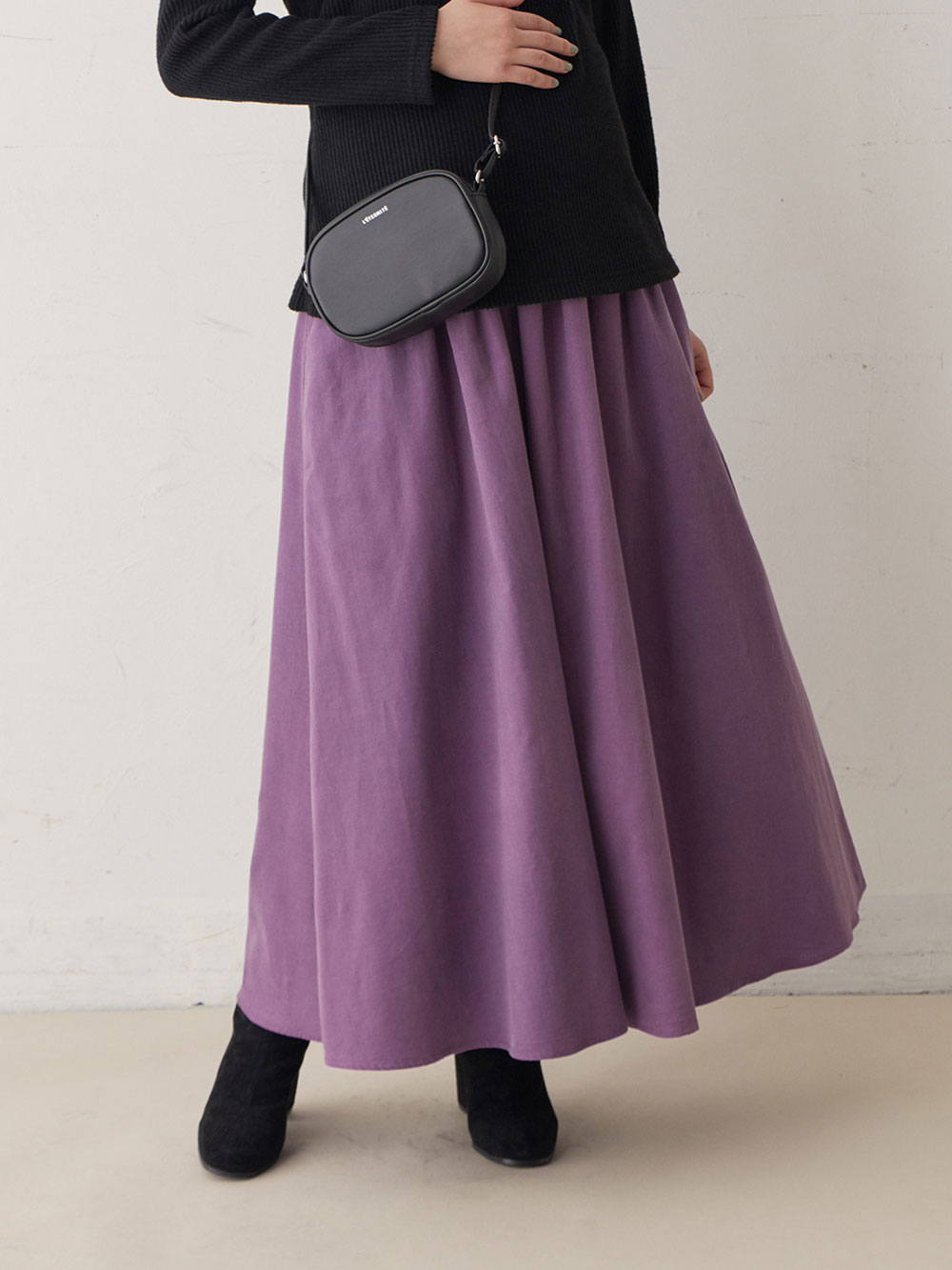 マタニティ スカート|コーデュロイギャザースカート　マタニティ・産後【出産後も長く使える】|パープル