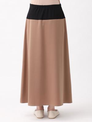 マタニティ スカート|【あったか～い。冬支度セール対象】サテンセミフレアロングスカートマタニティ・産後対応【出産後も長く使える】