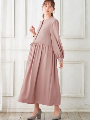 マタニティ ワンピース|ボリュームスリーブドロストギャザーマキシ ワンピース マタニティ・授乳服【出産後も長く使える】|モーヴ