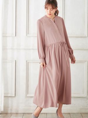 マタニティ ワンピース|ボリュームスリーブドロストギャザーマキシ ワンピース マタニティ・授乳服【出産後も長く使える】|モーヴ