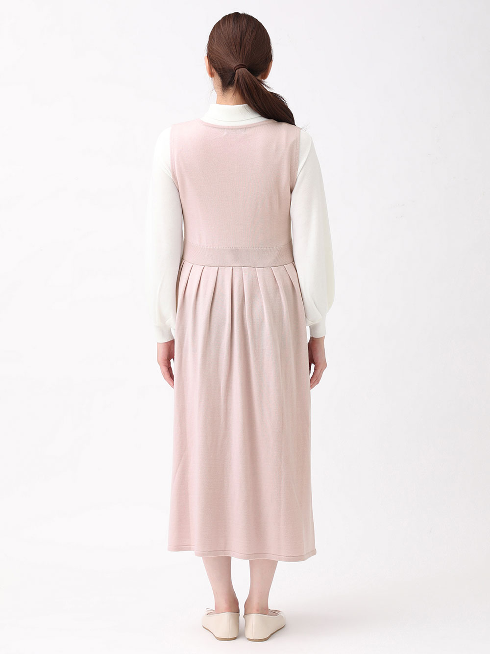 マタニティ ワンピース|【セット】2WAYタートルネックニットトップス＆ニットカシュクールジャンパースカート　マタニティ・授乳服【出産後も長く使える】