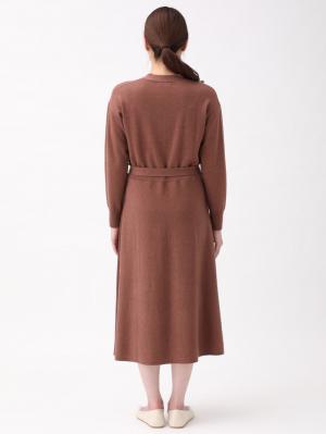 マタニティ ワンピース|ウエスト切替カーデ風ニットフレアワンピース マタニティ・授乳服