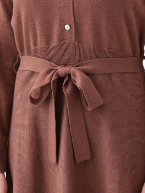マタニティ ワンピース|ウエスト切替カーデ風ニットフレアワンピース マタニティ・授乳服