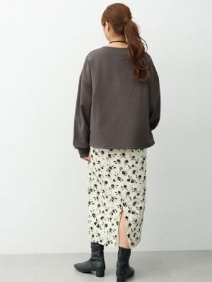 マタニティトップス・授乳服トップス|ミニ裏毛起毛レイヤード風スウェット　マタニティ・授乳服【出産後も長く使える】|チャコール