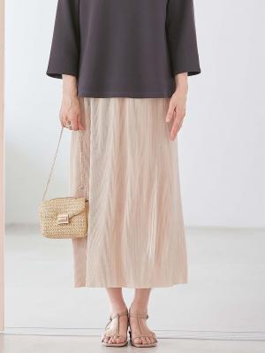 マタニティ スカート|フリーカットできるサテンプリーツタイトスカート　マタニティ・産後【出産後も長く使える】|アイボリー