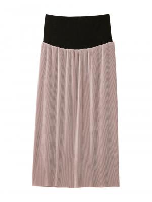 フリーカットできるサテンプリーツタイトスカート　マタニティ・産後【出産後も長く使える】 10076