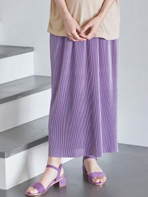 マタニティ スカート|フリーカットできるサテンプリーツタイトスカート　マタニティ・産後【出産後も長く使える】|パープル
