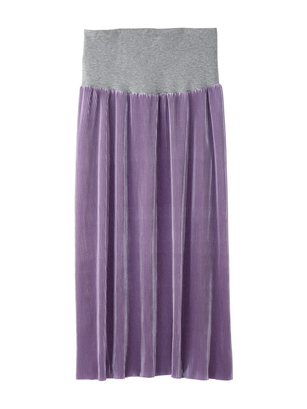 マタニティ スカート|フリーカットできるサテンプリーツタイトスカート　マタニティ・産後【出産後も長く使える】|パープル
