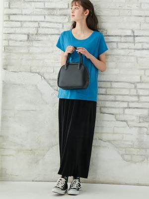 マタニティ スカート|フリーカットできるサテンプリーツタイトスカート　マタニティ・産後【出産後も長く使える】|ブラック