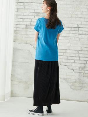 マタニティ スカート|フリーカットできるサテンプリーツタイトスカート　マタニティ・産後【出産後も長く使える】|ブラック