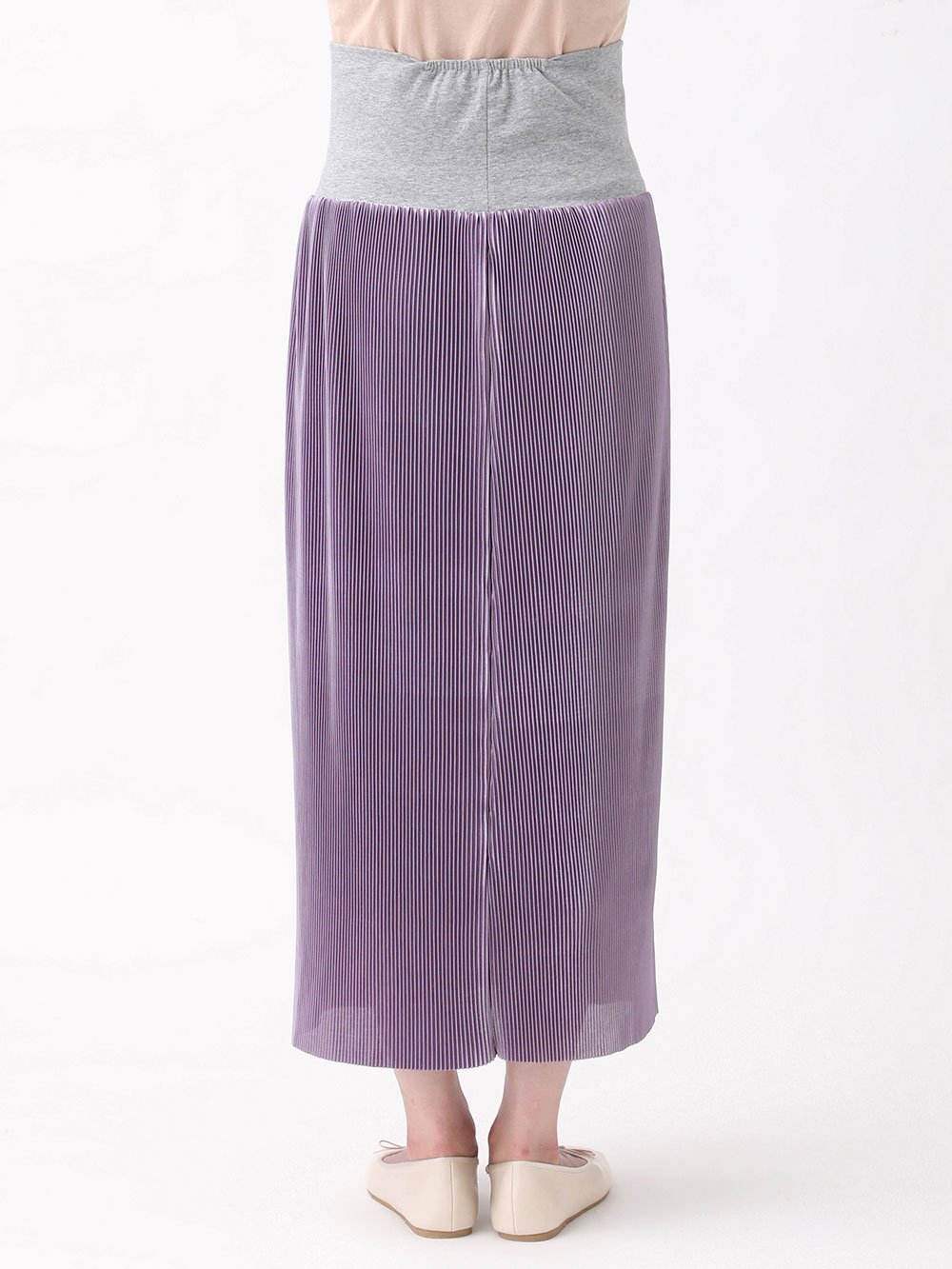 マタニティ スカート|フリーカットできるサテンプリーツタイトスカート　マタニティ・産後【出産後も長く使える】