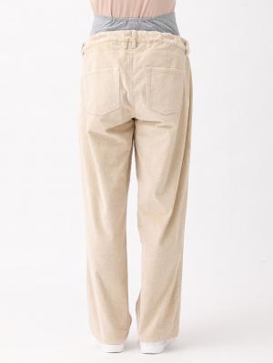 マタニティ パンツ|ストレッチコーデュロイワイドストレートパンツ　マタニティ・産後【出産後も長く使える】