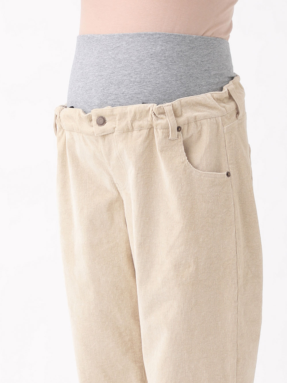 マタニティ パンツ|ストレッチコーデュロイワイドストレートパンツ　マタニティ・産後【出産後も長く使える】