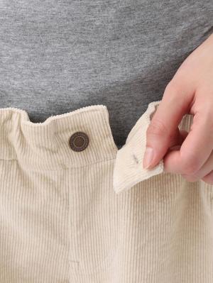 マタニティ パンツ|ストレッチコーデュロイワイドストレートパンツ　マタニティ・産後【出産後も長く使える】