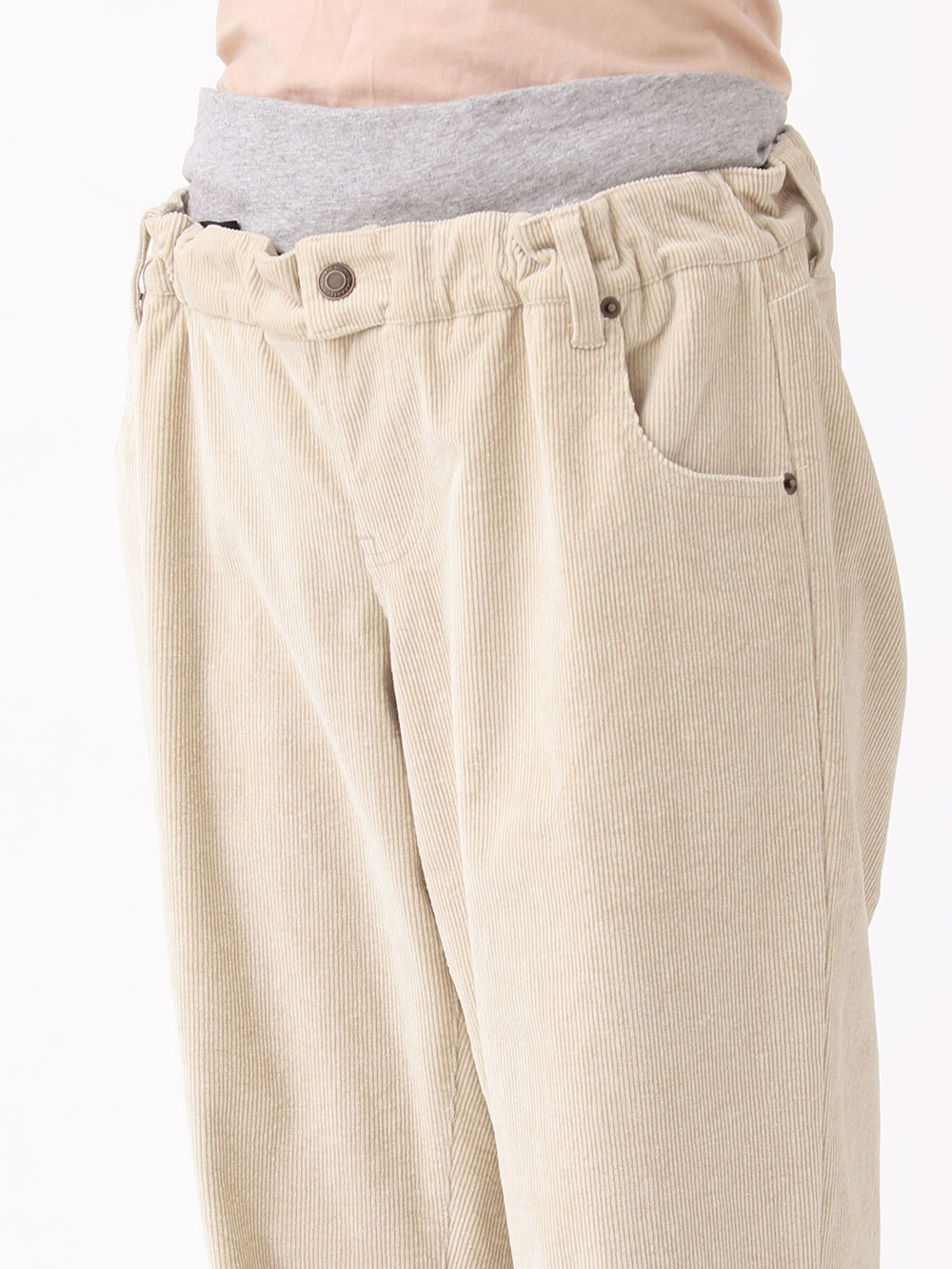 マタニティ パンツ|ストレッチコーデュロイワイドストレートパンツ　マタニティ・産後【出産後も長く使える】