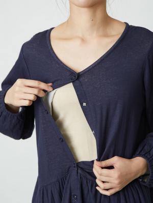 マタニティ パジャマ・ルームウェア|接結ガーゼ前開きワンピース×産後も使えるレギンスパジャマ　マタニティ・授乳パジャマ