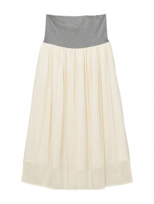 チュールロングスカート　マタニティ・産後【出産後も長く使える】 10081