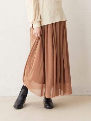 チュールロングスカート　マタニティ・産後【出産後も長く使える】10081