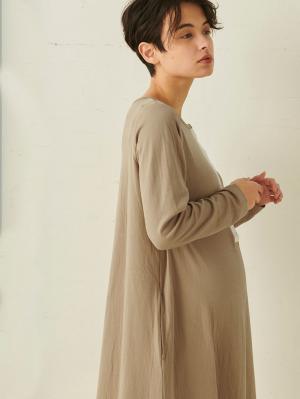 マタニティ パジャマ・ルームウェア|接結ガーゼAラインワンピースネグリジェ　マタニティ・授乳パジャマ|モカブラウン